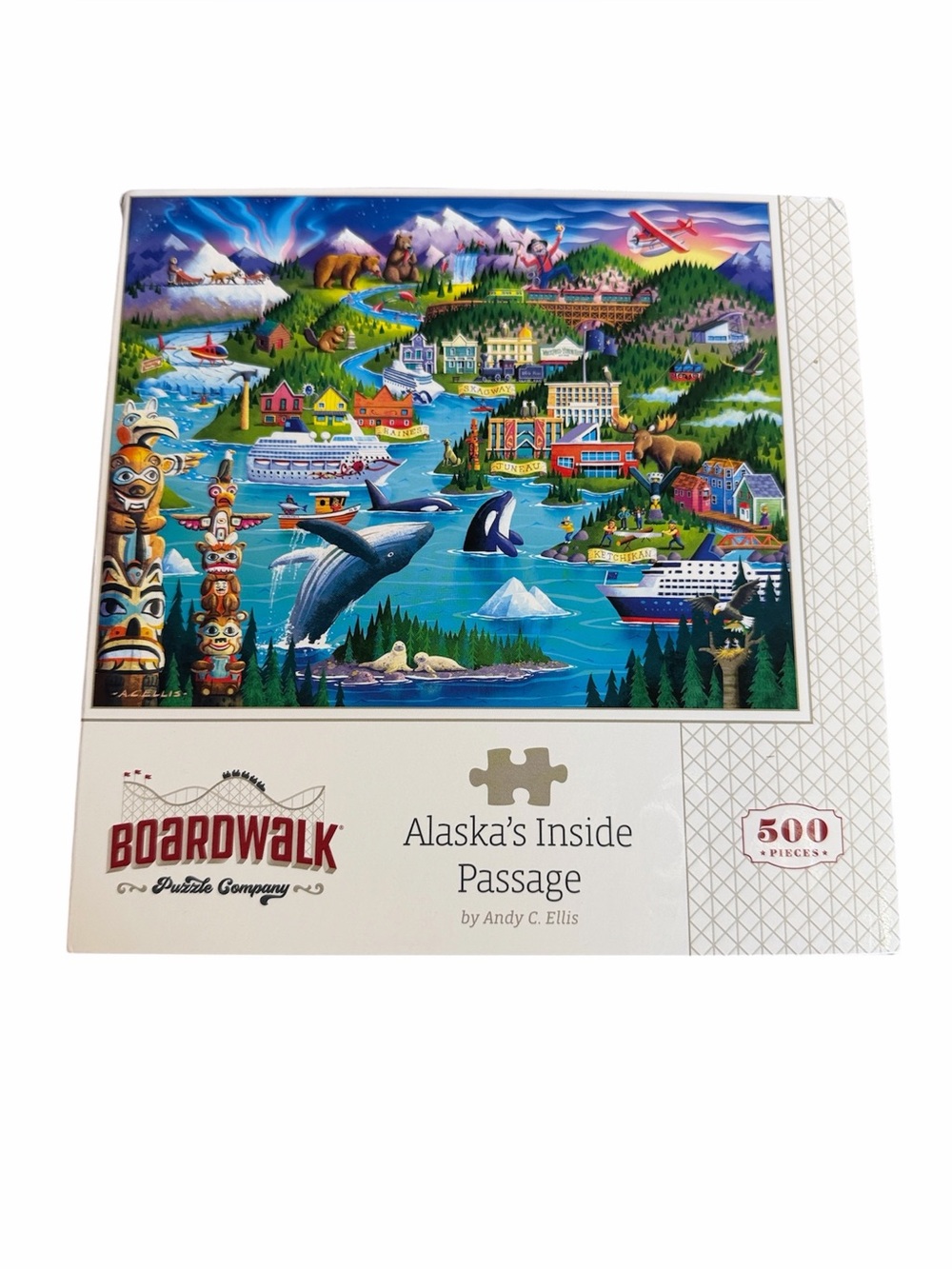 Boardwalk Alaska's Inside Passage 500-Piece Jigsaw Puzzle USA made